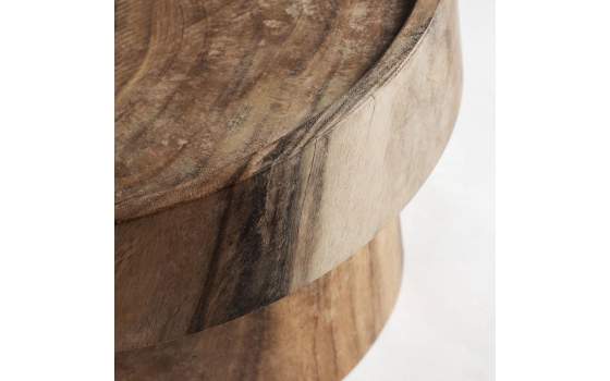 Mesa Auxiliar Redonda Madera de Suar Serie Tuxford