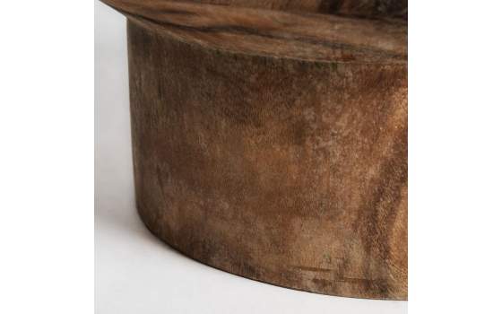 Mesa Auxiliar Redonda Madera de Suar Serie Tuxford