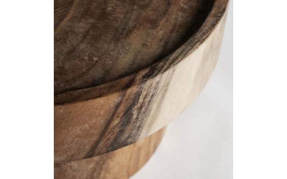 Mesa Auxiliar Redonda Madera de Suar Serie Tuxford