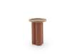 Mesa Auxiliar Redonda Madera Hevea y Metal Terracota - Alcal