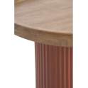 Mesa Auxiliar Redonda Madera Hevea y Metal Terracota - Alcal