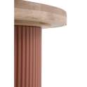 Mesa Auxiliar Redonda Madera Hevea y Metal Terracota - Alcal