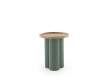 Mesa Auxiliar Redonda Madera Hevea y Metal Verde - Serie Alcal