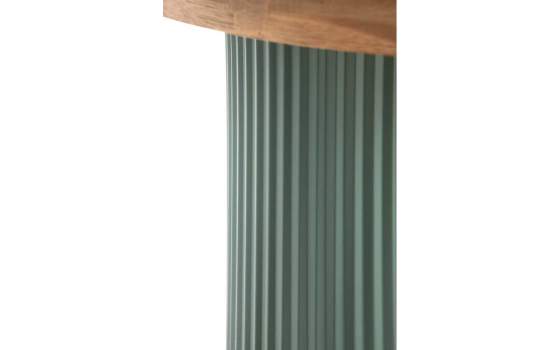 Mesa Auxiliar Redonda Madera Hevea y Metal Verde - Serie Alcal