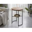 Mesa Auxiliar Redonda Metal Madera Serie Adizan