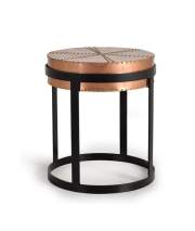 Mesa Auxiliar Redonda Metal y Cobre Serie Baccalar