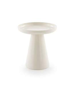 Mesa Auxiliar Redonda Metalica Crema - Serie Anento