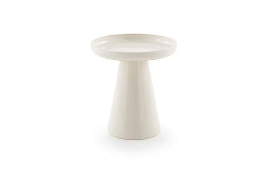 Mesa Auxiliar Redonda Metalica Crema - Serie Anento