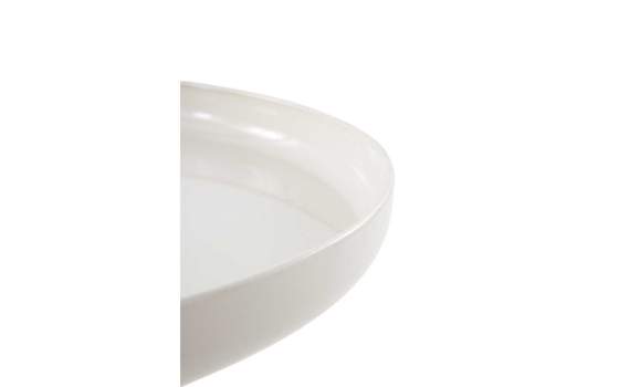 Mesa Auxiliar Redonda Metalica Crema - Serie Anento