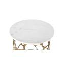 Mesa Auxiliar Redonda Moderna Aluminio Dorado Marmol Aroyal