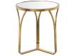 Mesa Auxiliar Redonda Moderna en Forja Oro Tapa Cristal Niost
