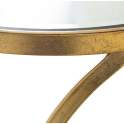 Mesa Auxiliar Redonda Moderna en Forja Oro Tapa Cristal Niost