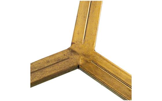 Mesa Auxiliar Redonda Moderna en Forja Oro Tapa Cristal Niost