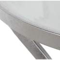 Mesa Auxiliar Redonda Moderna en Forja Plata Tapa Cristal Niost