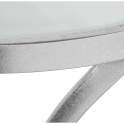 Mesa Auxiliar Redonda Moderna en Forja Plata Tapa Cristal Niost