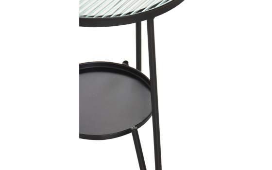 Mesa Auxiliar Redonda Moderna Forja Cristal Ondulado Ahejat