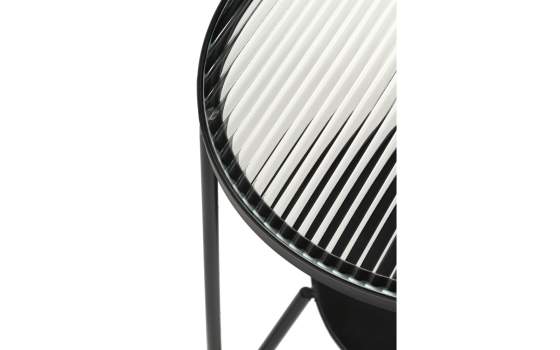 Mesa Auxiliar Redonda Moderna Forja Cristal Ondulado Ahejat