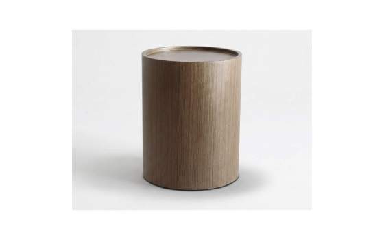 Mesa Auxiliar Redonda Moderna Nogal Oscuro - Serie Kora