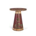 Mesa Auxiliar Redonda Oriental Decorada Colores Atucha