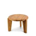 Mesa Auxiliar Redonda Teca Natural Serie  Malmo