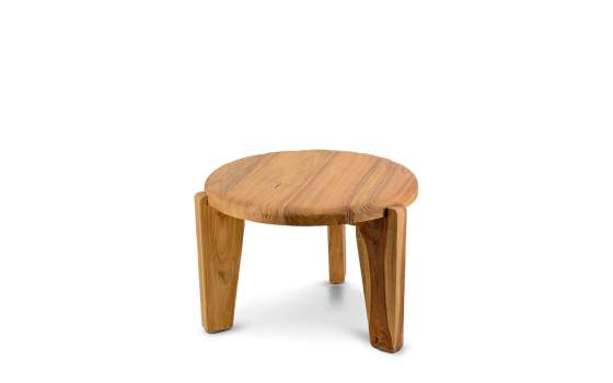 Mesa Auxiliar Redonda Teca Natural Serie  Malmo