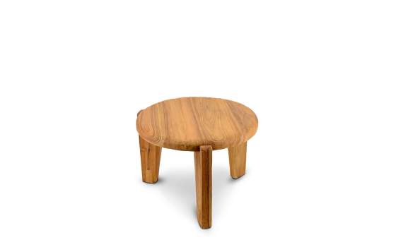 Mesa Auxiliar Redonda Teca Natural Serie  Malmo