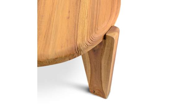 Mesa Auxiliar Redonda Teca Natural Serie  Malmo