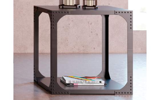 Mesa Auxiliar Rincon Estilo industrial Chapa Acero  Dustriasl