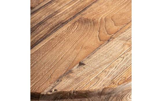 Mesa Auxiliar Rustica Oval Madera Teca Serie Lestans