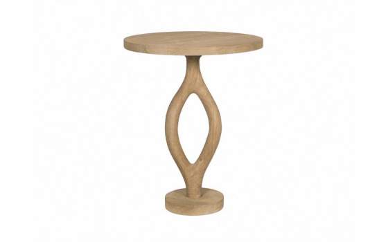 Mesa Auxiliar Rustica Redonda Madera Natural Serie Arogue