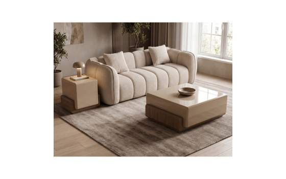 Mesa Auxiliar Salon Bicolor Nogal Arena - Serie Esenzia