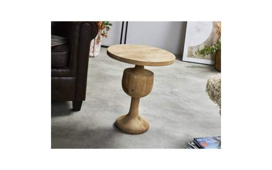 Mesa Auxiliar Salon Redonda Madera Natural Serie Arogue Mesa Auxiliar Salon Redonda Madera Natural Serie Arogue
