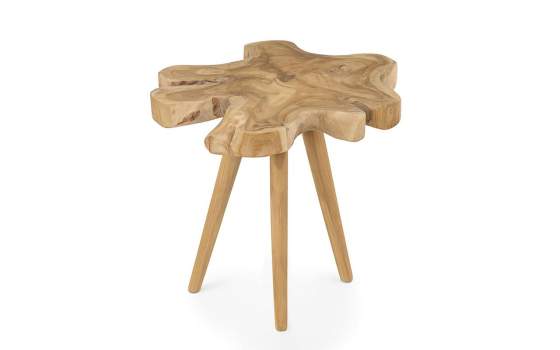 Mesa Auxiliar Tronco de Teca Natural Serie Alogny Mesa Auxiliar Tronco de Teca Natural Serie Alogny