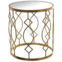 Mesa Baja Redonda en Forja Oro Tapa Cristal Serie Bastrase