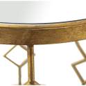 Mesa Baja Redonda en Forja Oro Tapa Cristal Serie Bastrase