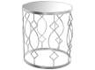 Mesa Baja Redonda en Forja Plata Tapa Cristal Serie Bastrase