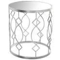 Mesa Baja Redonda en Forja Plata Tapa Cristal Serie Bastrase