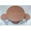 Mesa Barril de forja y Sobre de Madera  Artanst Serie Alfamar