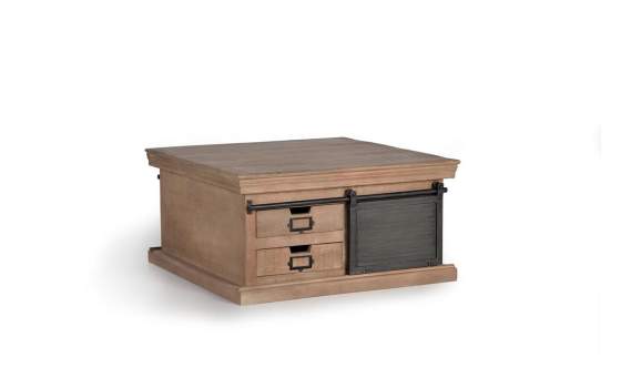 Mesa Centro 4 Cajones 2 Puertas Correderas Industrial Darkon