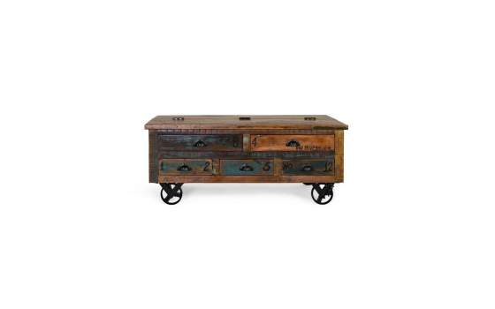 Mesa Centro 5 Cajones Arcon y Ruedas Vintage Colores Artsas
