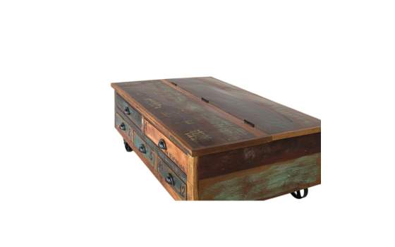 Mesa Centro 5 Cajones Arcon y Ruedas Vintage Colores Artsas