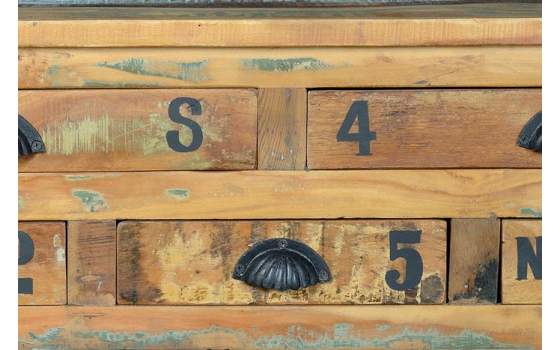 Mesa Centro 5 Cajones Arcon y Ruedas Vintage Colores Artsas