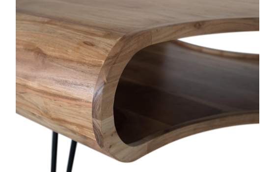 Mesa Centro Acacia y Acero Diseño Moderno Aniaya