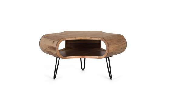 Mesa Centro Acacia y Acero Diseño Moderno Aniaya