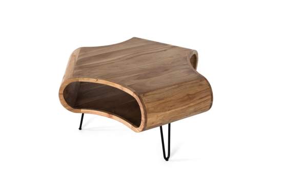 Mesa Centro Acacia y Acero Diseño Moderno Aniaya