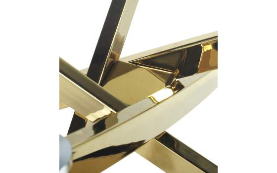 Mesa Centro Acero Inoxidable Oro y Cristal Serie Aberlin