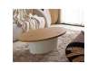 Mesa Centro Baja Bicolor Ovalada Blanco Madera Makalani