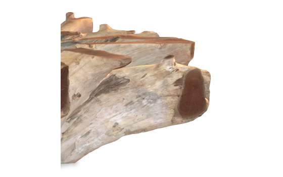 Mesa Centro Baja Rectangular Tronco Macizo de Teca Serie Arestar