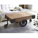 Mesa Centro Carro Rustica Industrial  Madera y Forja Arlankan