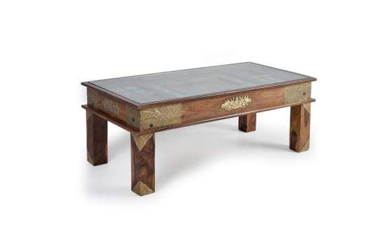 Mesa Centro Ceramica Bronce Repujado Oriental Serie Aichen